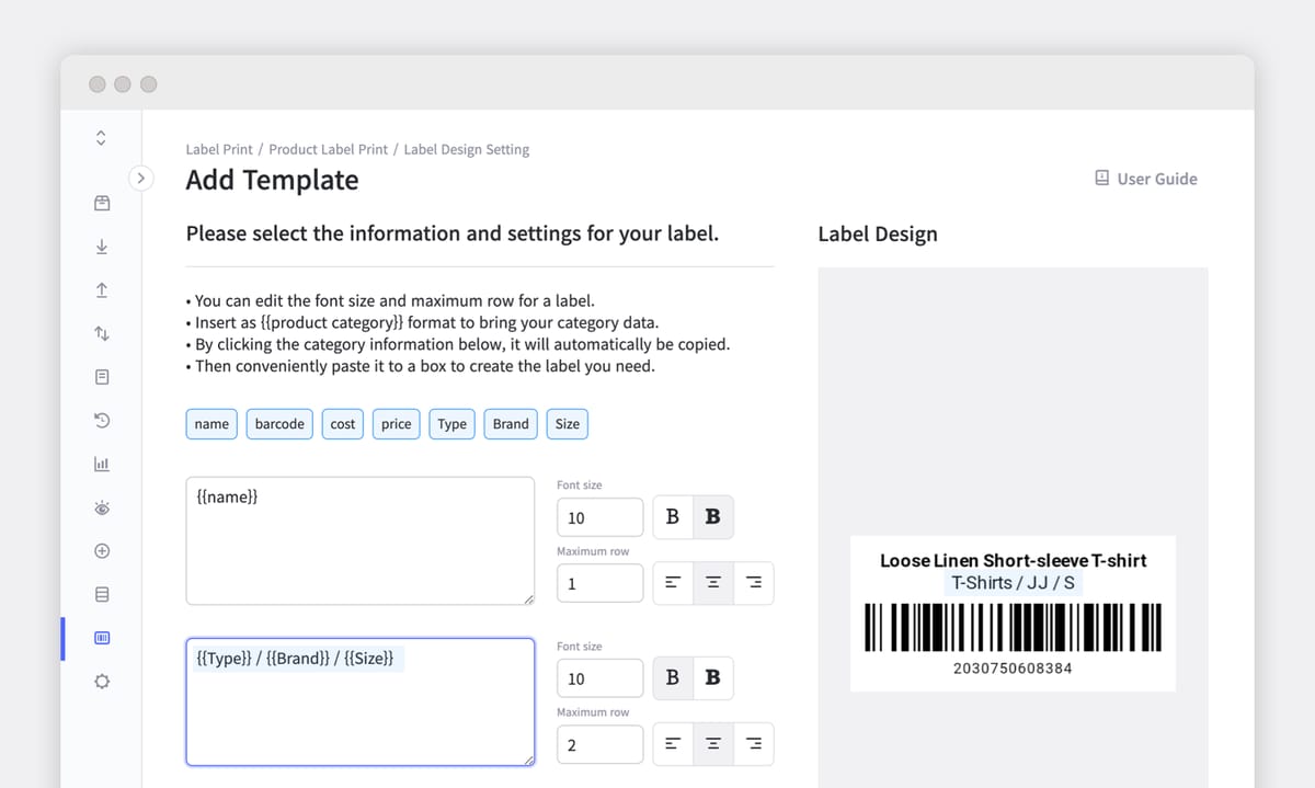 Label Print feature puts category details in BoxHero 