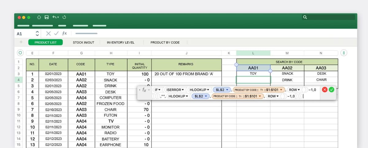 Complicated, troublesome inventory management using Exel 