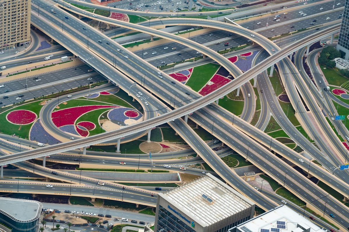 Crossroad seen from Burj Kalifa.