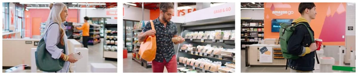 Customers using amazon go.