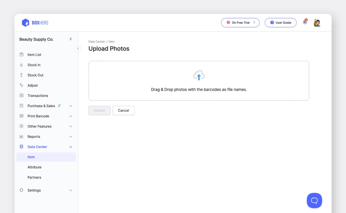 BoxHero UI: Upload New Images in Bulk and Replace Existing Photos