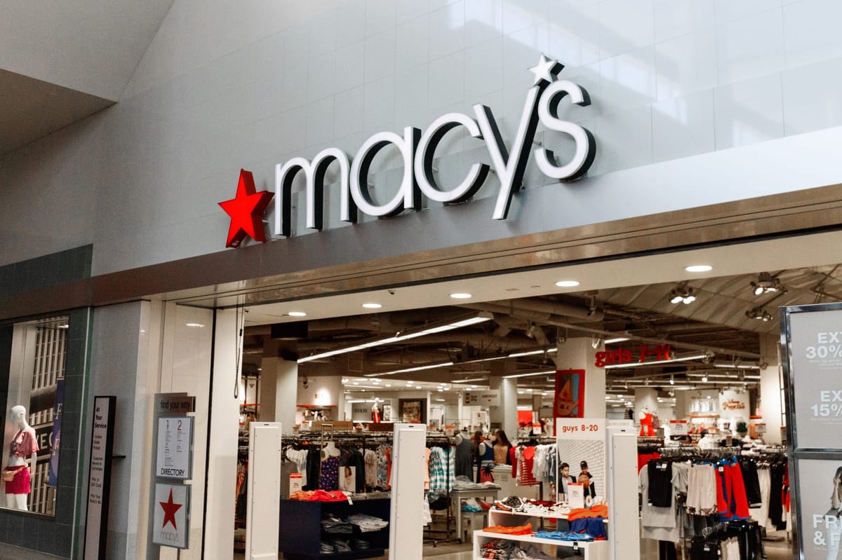 Macy's mall location with company logo