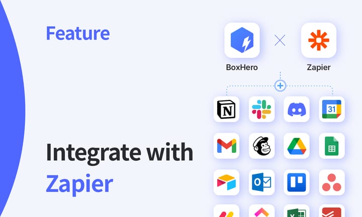 BoxHero integration with Zapier splash screen.
