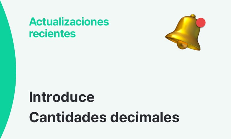 Rastrea el inventario en unidades parciales con decimales