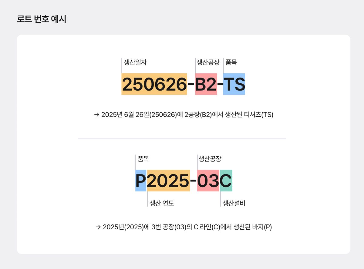 로트번호의 사용 예시 2가지