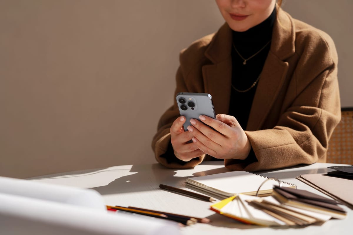 스마트폰으로 온라인 쇼핑과 업무를 활용하는 현대적인 여성의 라이프스타일
