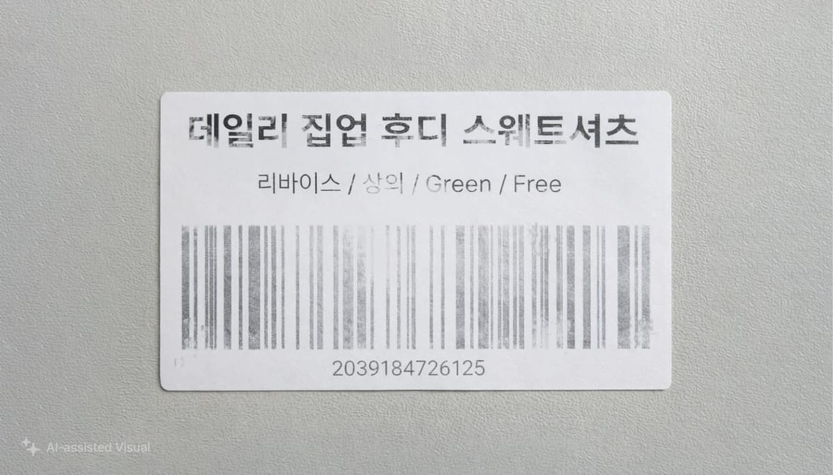 흐릿하게 인쇄된 바코드 라벨