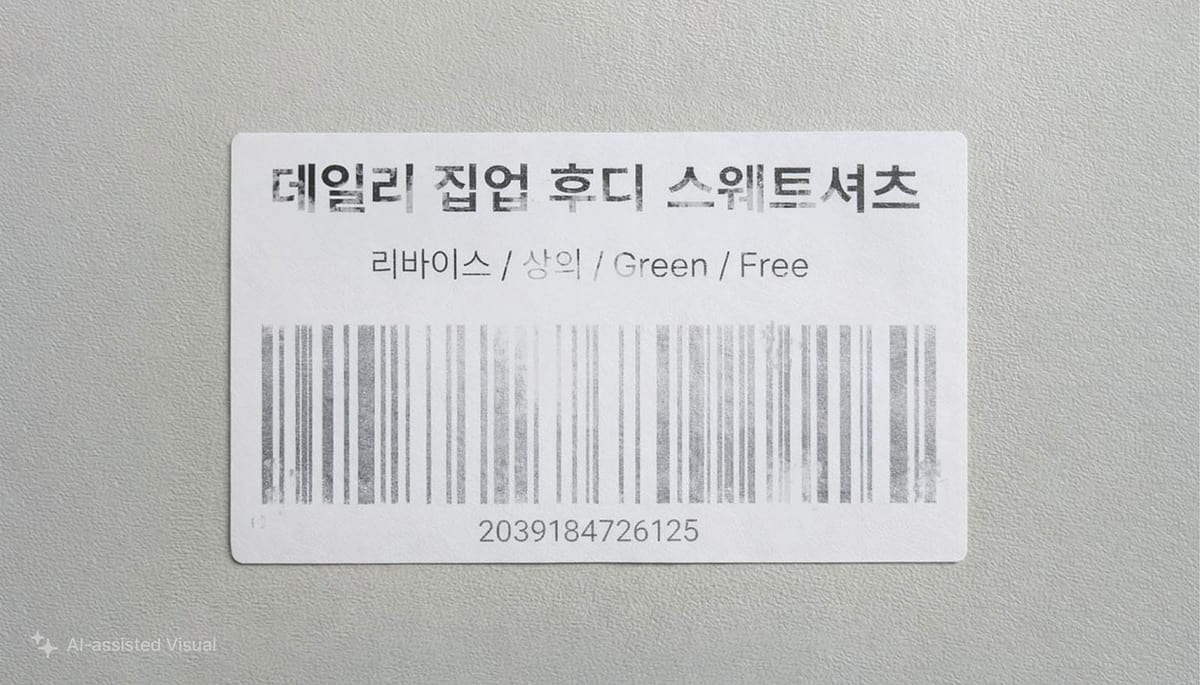 흐릿하게 인쇄된 바코드 라벨