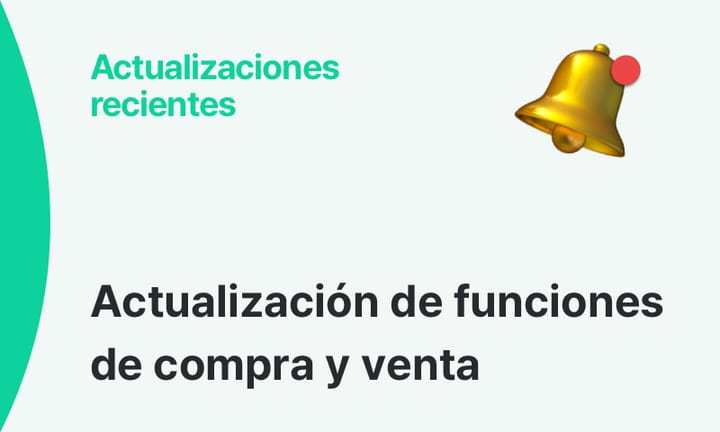 Pantalla destacando la actualización de funciones de compra y venta en BoxHero.