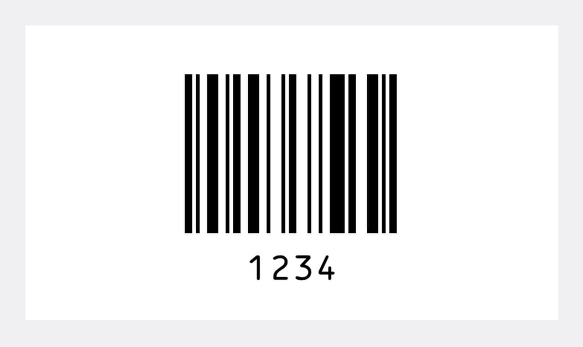 Barcode representing 1234