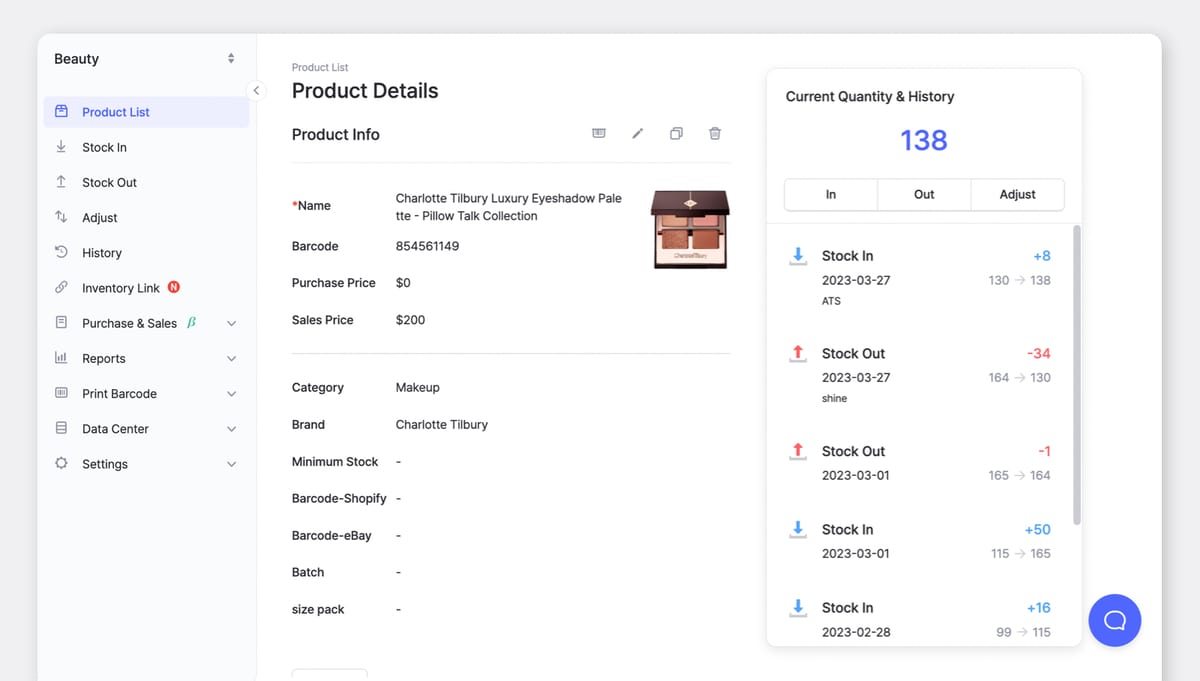BoxHero user interface.