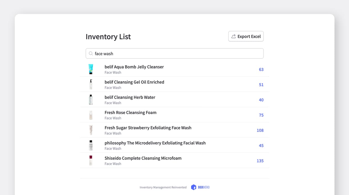 BoxHero Inventory link feature displayed.