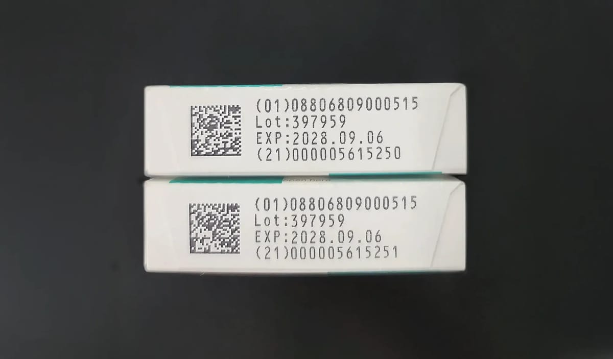 Two QR Codes Side by Side using GS1 Standards