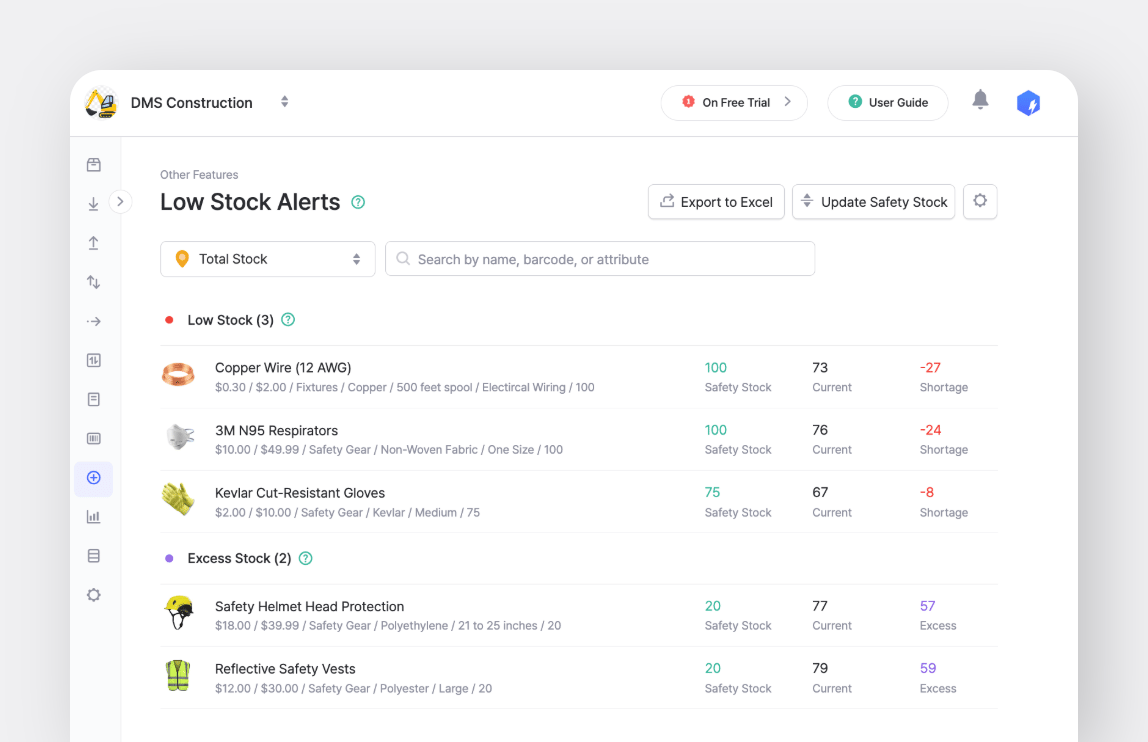BoxHero's Low Stock Alerts Web UX/UI