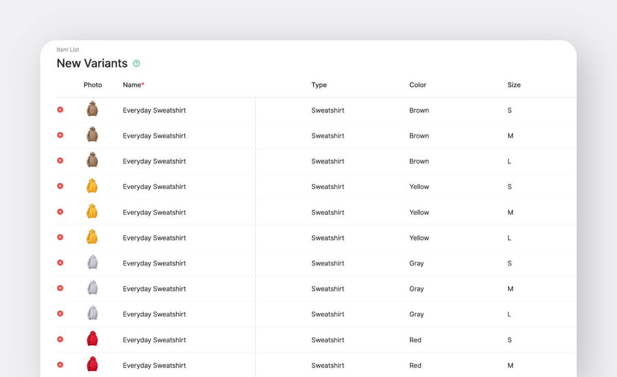 BoxHero Web: New Variants of Sweatshirt in Multiple Colors & Sizes