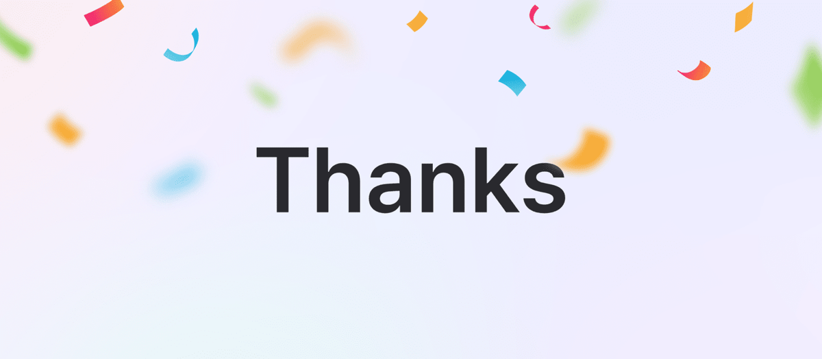 Thanks Graphic cImage with Confetti