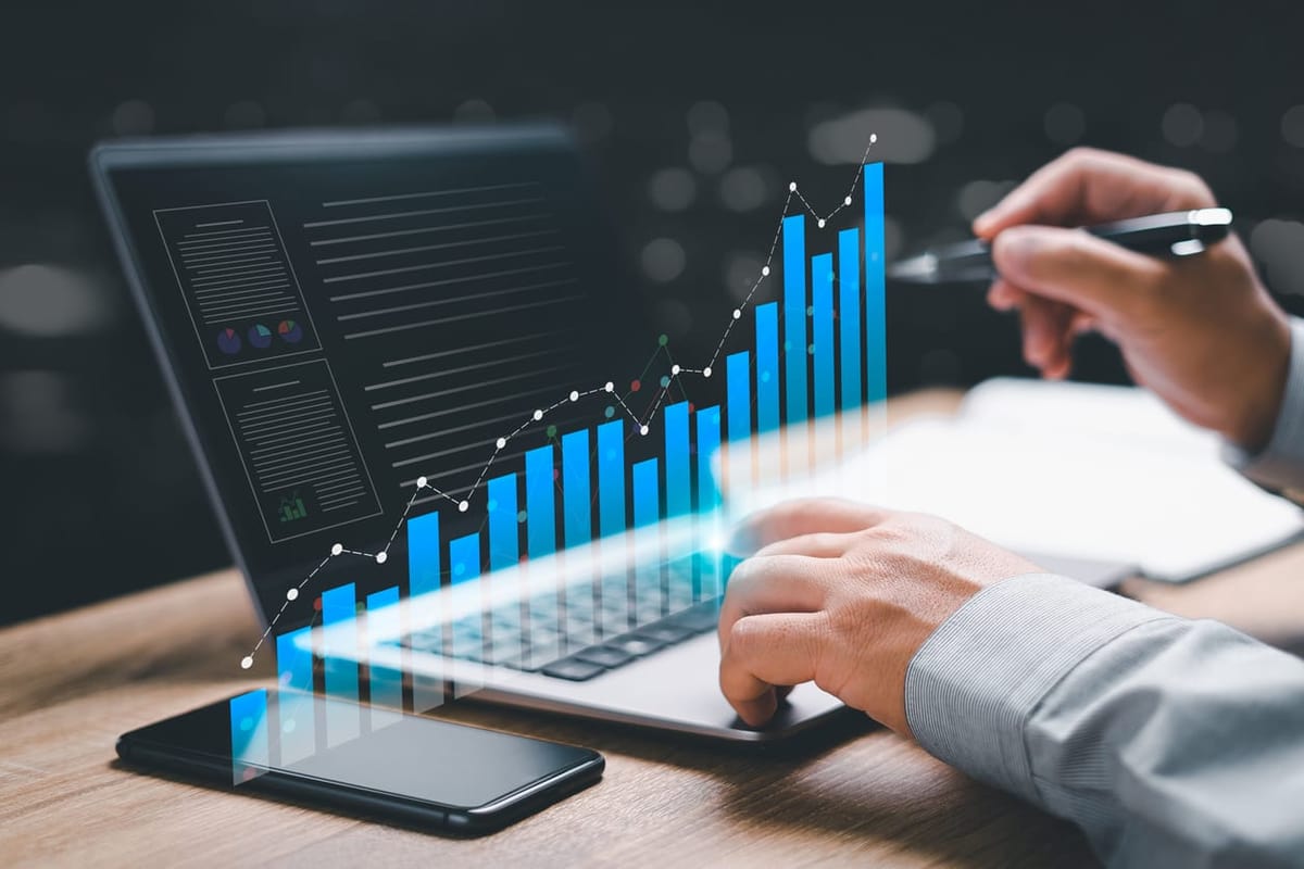 Business finance data analytics graph chart concept for strategic planning