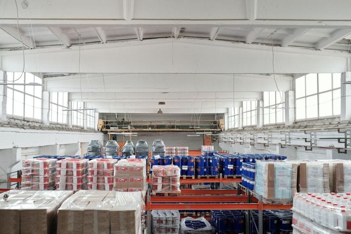 Full of inventories in a warehouse