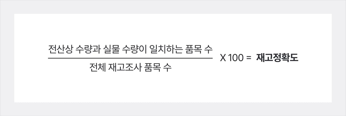 재고정확도 수식
