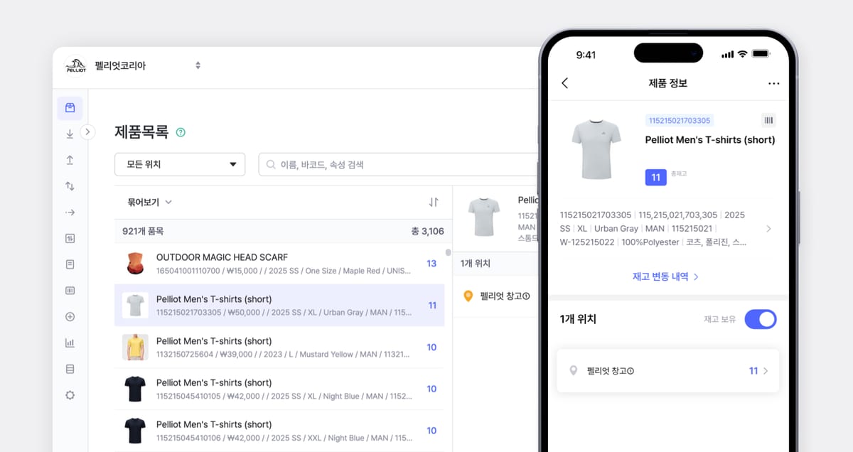 제품 재고 데이터에 저장되어있는 제품 이미지