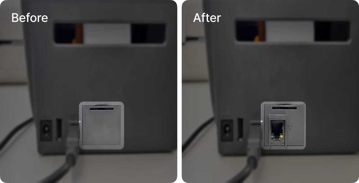 와이파이 모듈 슬롯 장착 전/후 비교