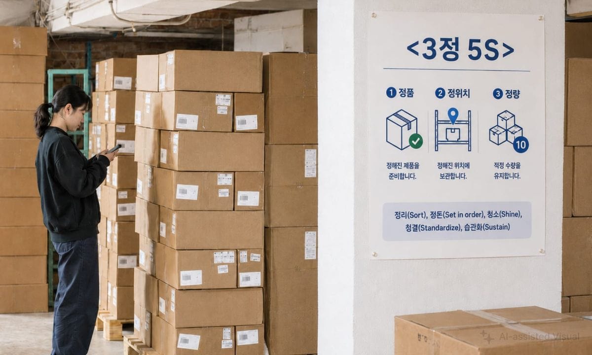 재고 관리가 잘 되는 사업장에서는 3정5S를 실천해요